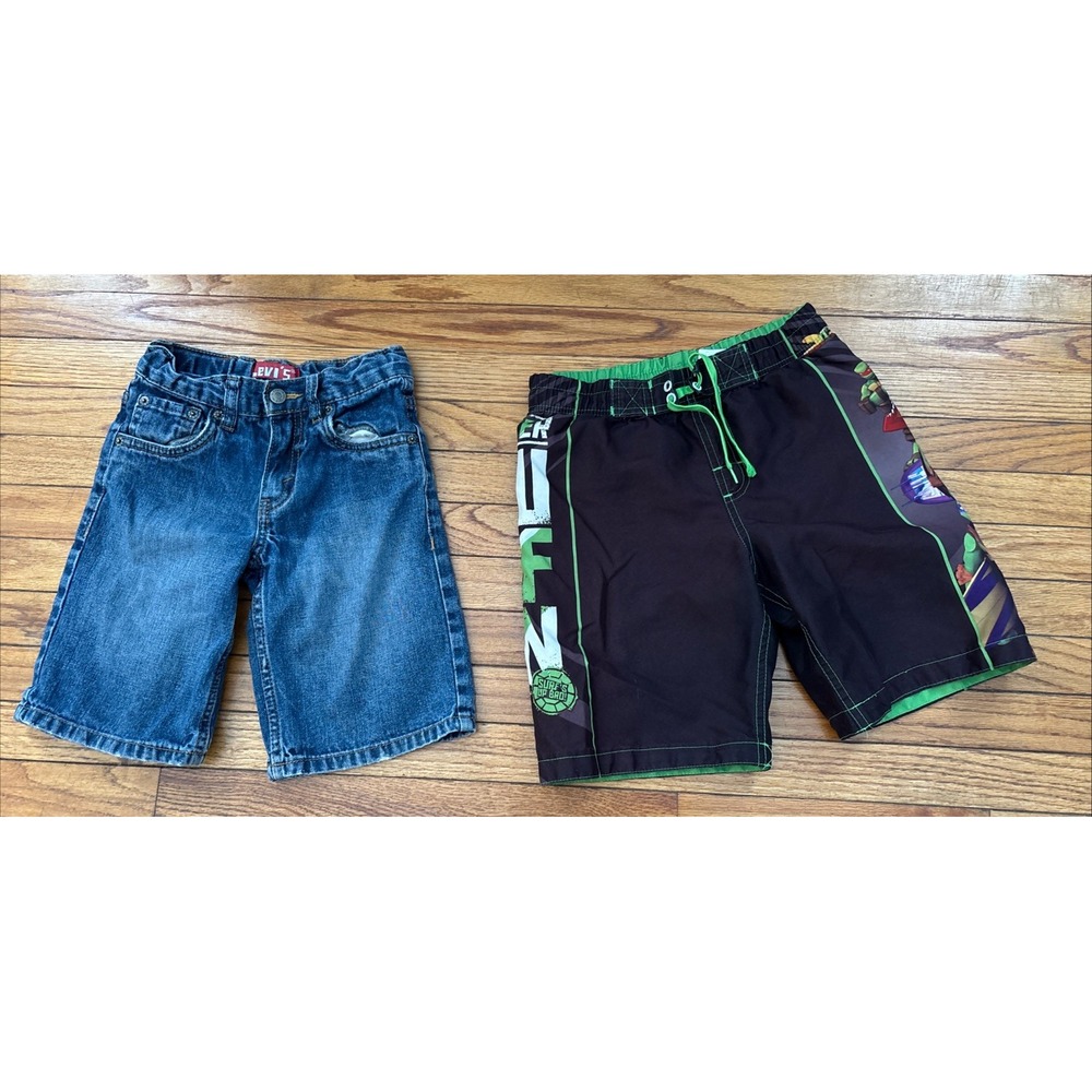 LEVI'S Boys Jean Shorts Size 6 and Nickelodeon‎ TMNT Swim Trunks